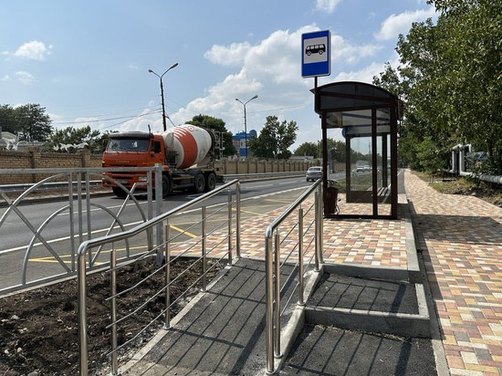 Пешеходные тротуары на улице 1-Промышленная Ставропольской агломерации. Миндортранспорта края