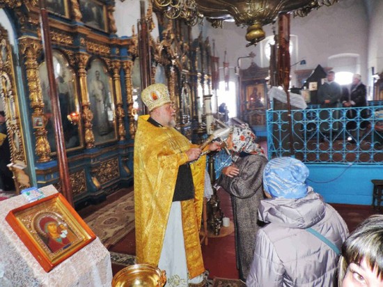 Молебен в храме села Новоселицкого. Миннац Ставропольского края