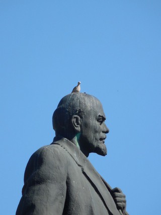 Ленин во Владикавказе никому не мешает. А голуби его вообще обожают