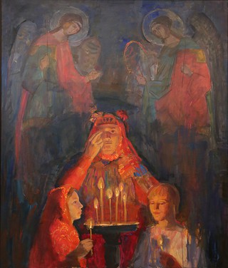 Центральная часть триптиха Валерия Арзуманова «Казаки-некрасовцы» («Вера»).  