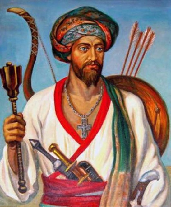 Такой портрет Сары-Азмана – первого донского атамана –  с чалмою на голове и крестом на груди  имеется в экспозиции Азовского музея. 