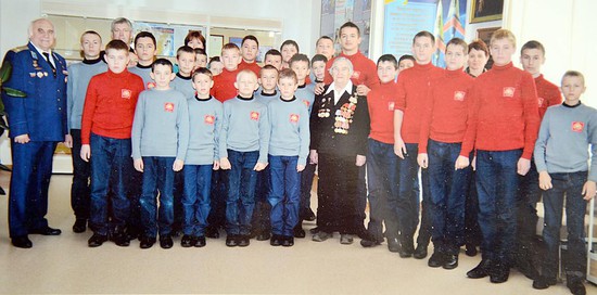  Во время встречи в Ставропольском президентском кадетском училище с воспитанниками Севастопольского ПКУ.