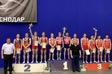 Мужская сборная Ставропольского края на верхней ступеньке пьедестала почета командного чемпионата России.