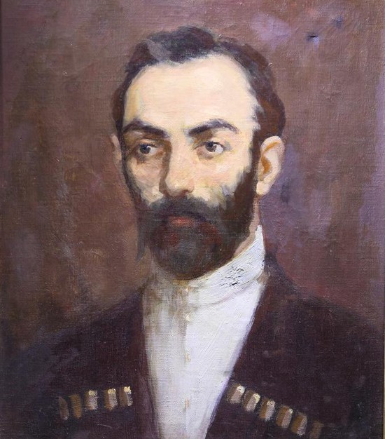 Портрет Коста Хетагурова работы Б.Н. Калманова (1920 г.)