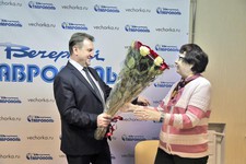Цветы для редакции принимает Тамара Коркина.