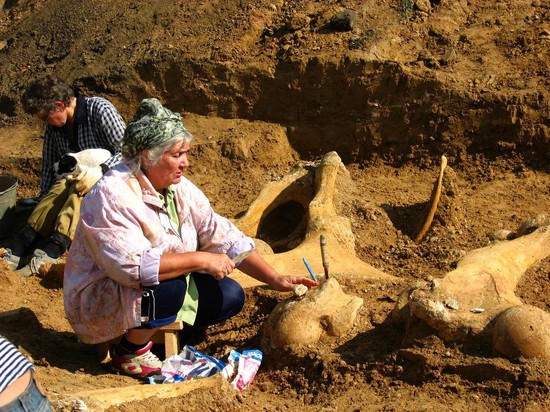 Анна Константиновна Швырева на раскопках в сентябре 2007 года. Фото Ольги Метелкиной