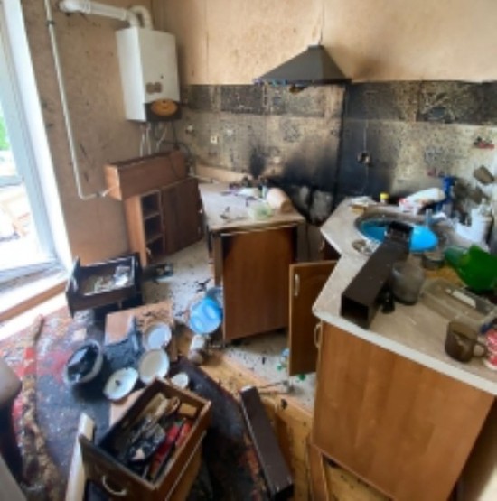 Кухня после хлопка газа. СУ Следственного комитета России по Ставропольскому краю
