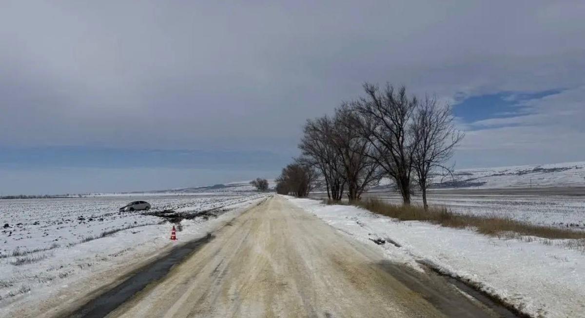 Начинающая водитель на «Приоре» опрокинулась в кювет в Петровском округе