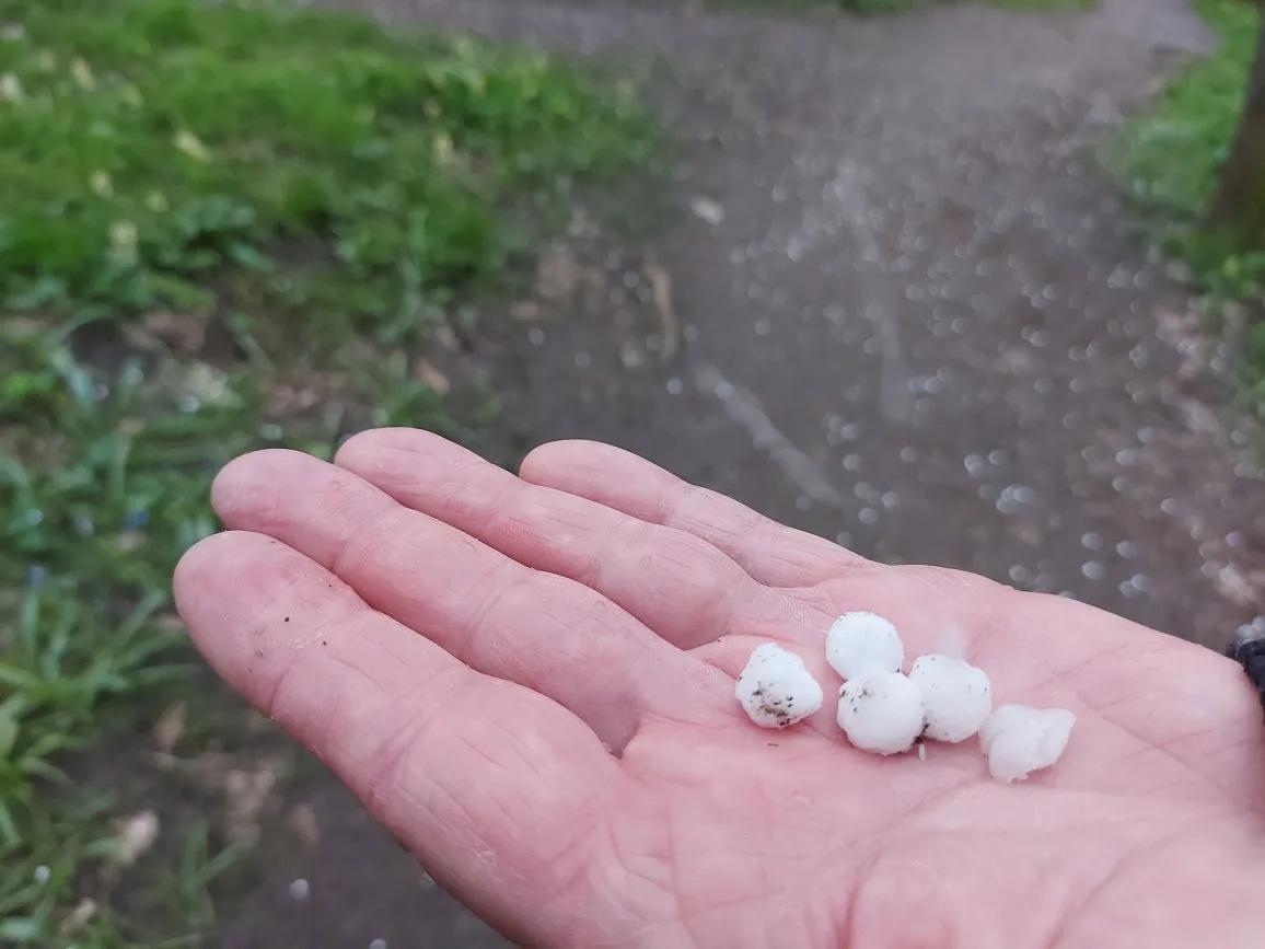 Днем 9 апреля в Ставрополе прошел град размером с горошину