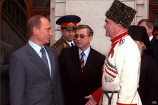 Петр Федосов на встрече Владимира Путина с представителями казачества в Сочи