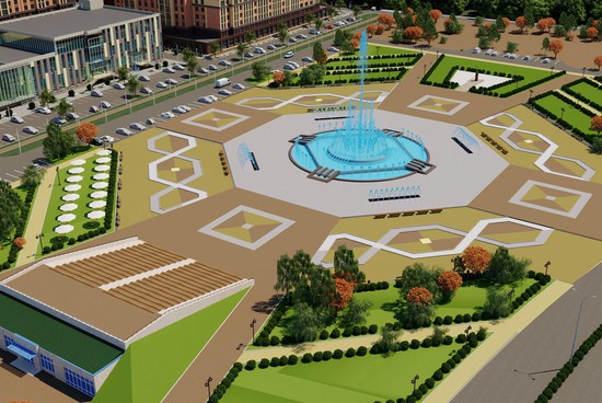 Проект светомузыкального фонтана на площади Святого князя Владимира.