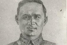 Портрет комбата Стефана Васильевича Хорошилова, который на фронте нарисовал младший лейтенант Сергей Мезенцев. 