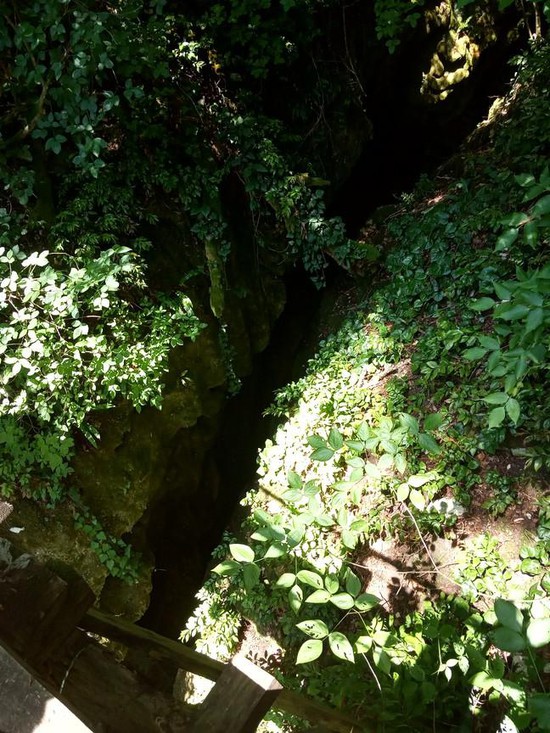 Глубина карстового грота — около 13 метров, еще на столько же возвышаются скалы вверх.