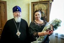 Владыка Кирилл и Лолита Склярова (фото пресс-службы Ставропольской епархии).