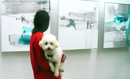 Дама с собачкой на выставке.