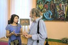 На открытии выставки  «На своем берегу. Судьбы»: журналист  Тамара Дружинина  и художник  Виктор Иванов