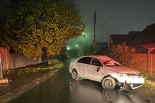 Пятигорск, автомобиль перевернулся на мокрой дороге. Фото ГИБДД СК