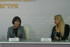 Татьяна Чечина на пресс-конференции в ВГТРК «Ставрополье»