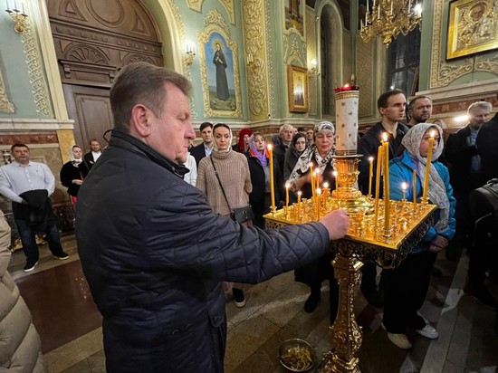 Иван Ульянченко в храме в Рождество 7 января 2023 г. Фото из Телеграм-канала главы Ставрополя
