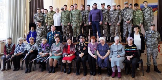 Участники встречи в Многопрофильном техникуме имени казачьего генерала Н.Н. Николаева