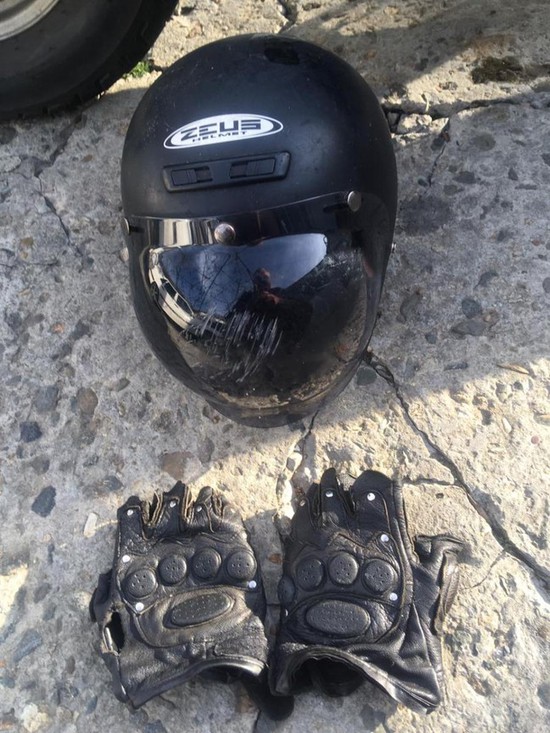 В Ставрополе на дороге упал мотоциклист. Фото ГИБДД СК