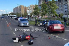 ДТП с мотоциклом устроил лихач в Ставрополе. Фото ГИБДД СК